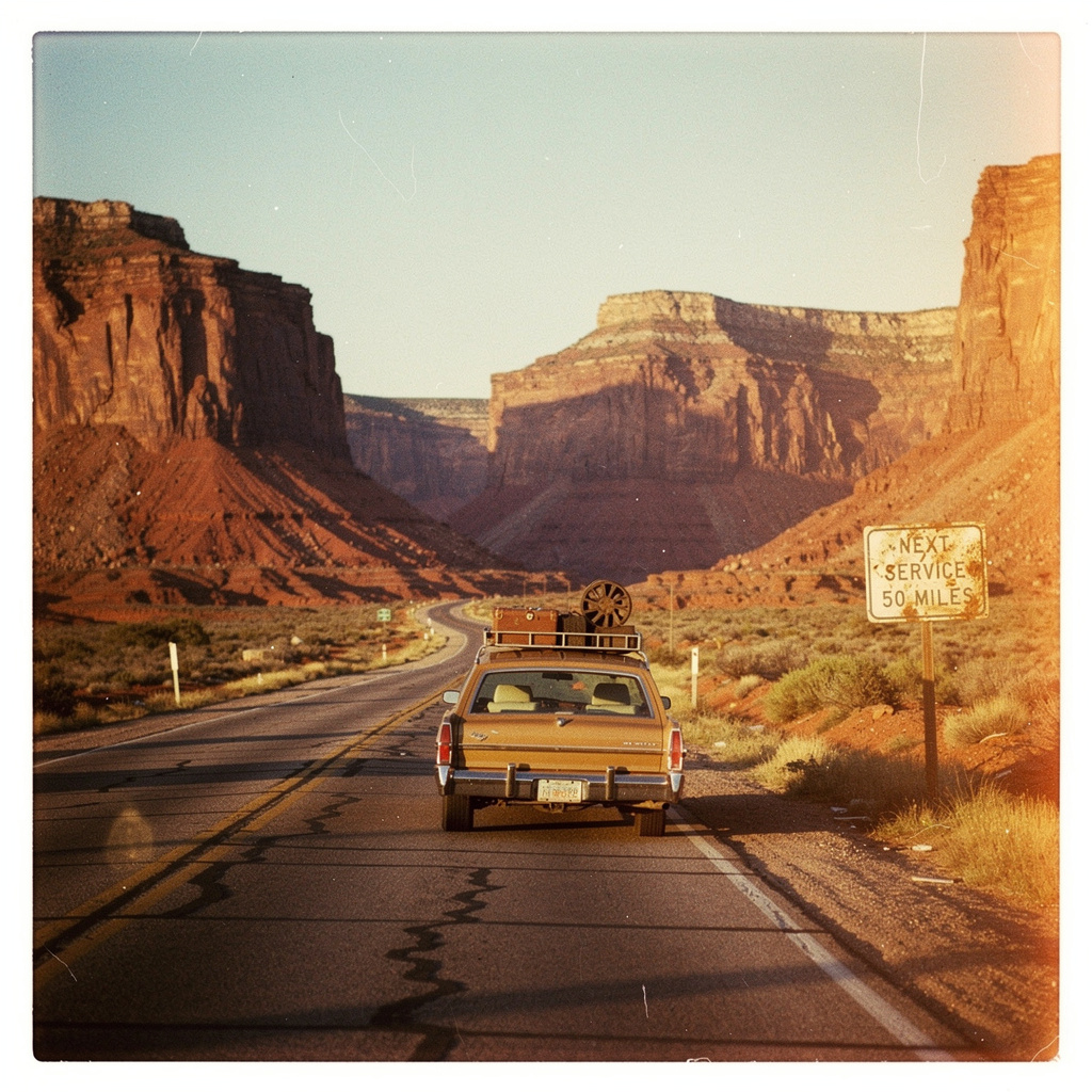 FLUX 2 Pro, 1970s road trip photo