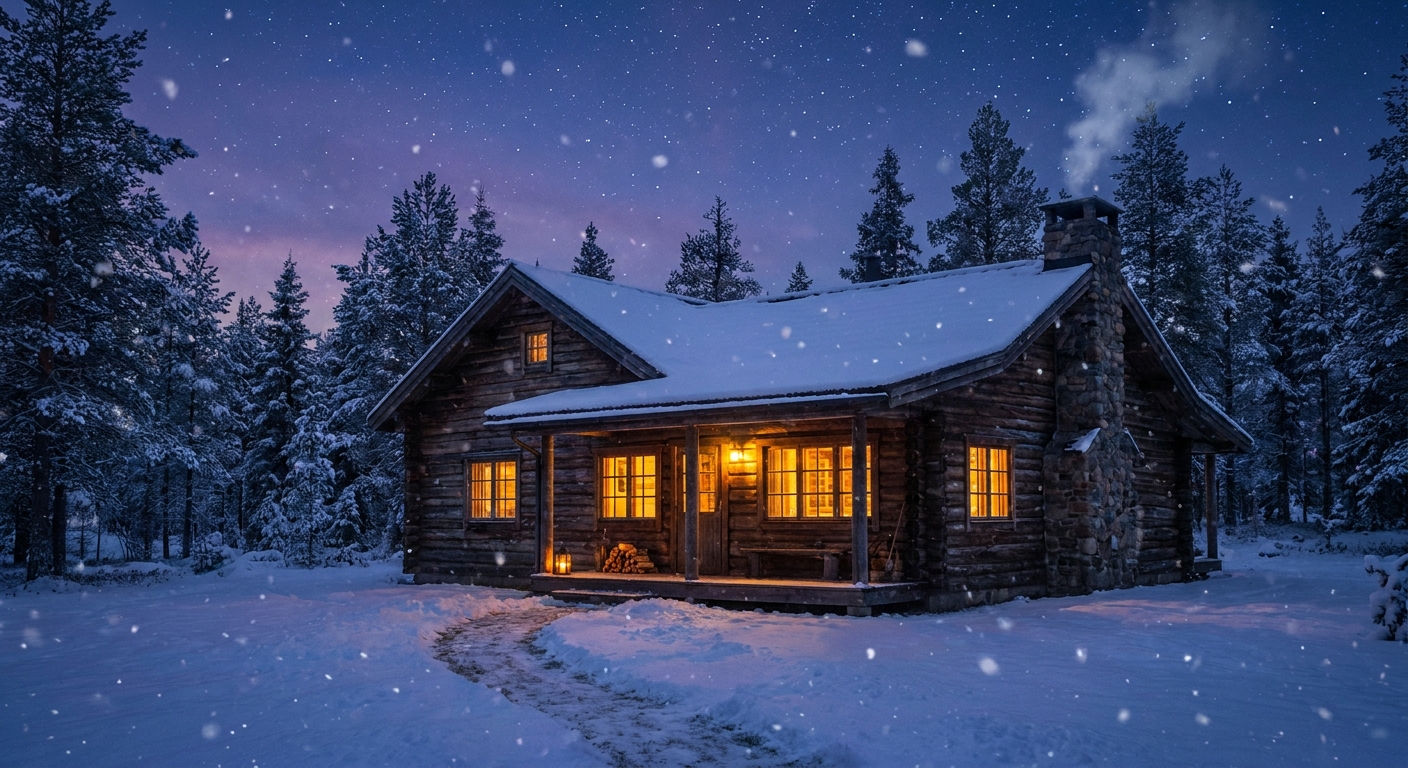 Nano Banana Pro, cozy cabin