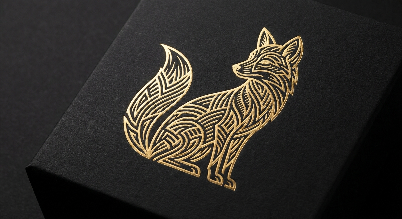 Nano Banana Pro, gold foil fox logo