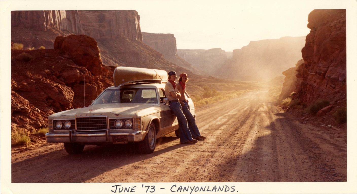 Nano Banana Pro, 1970s road trip photo